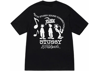 Stussy x Patta Sound Connection Tee Black - authentic Stussy product