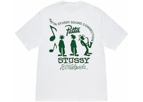Stussy x Patta Sound Connection Tee White - vue 360