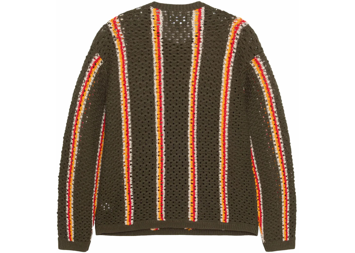 Stussy x Patta Striped Loose Gauge Sweater Olive - vue secondaire B