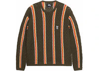 Stussy x Patta Striped Loose Gauge Sweater Olive