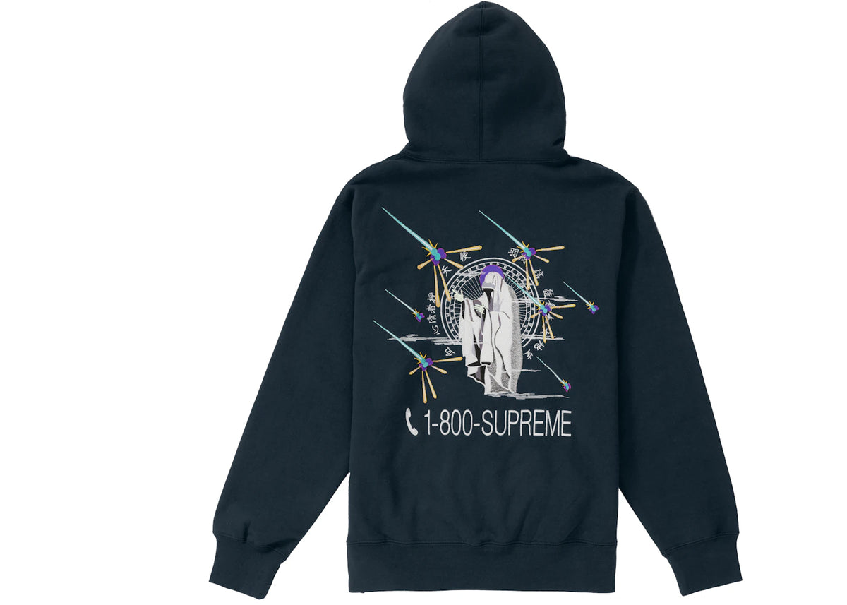 Supreme 1-800 Hooded Sweatshirt Navy - vue secondaire B