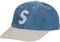 Supreme 2 Tone S Logo 6 Panel Washed Denim
