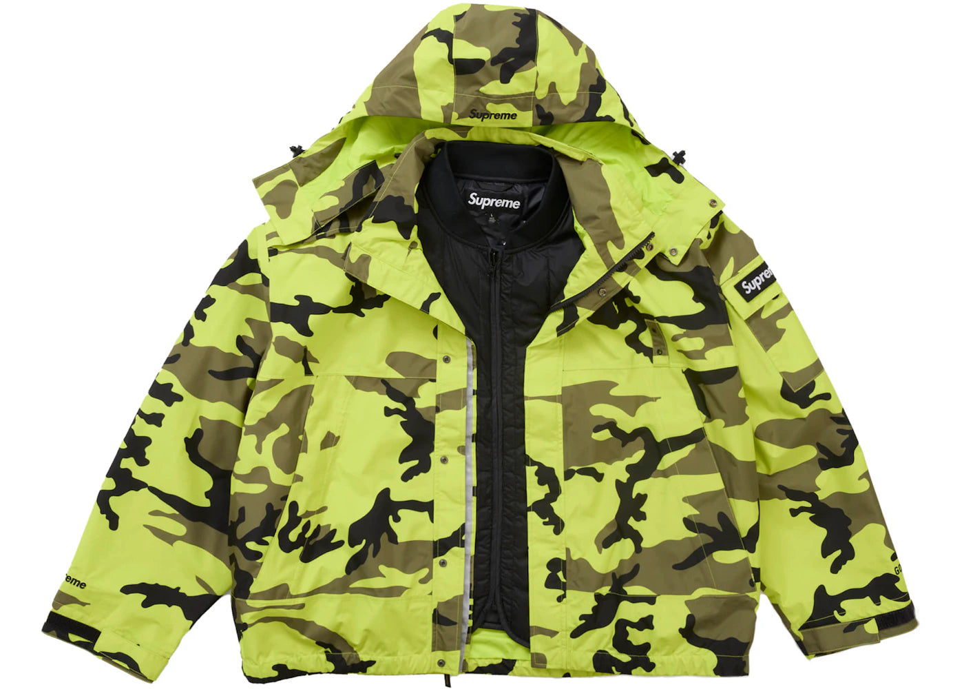 Supreme 2-in-1 GORE-TEX Shell + Quilted Liner Vest Fluorescent Camo - vue secondaire A