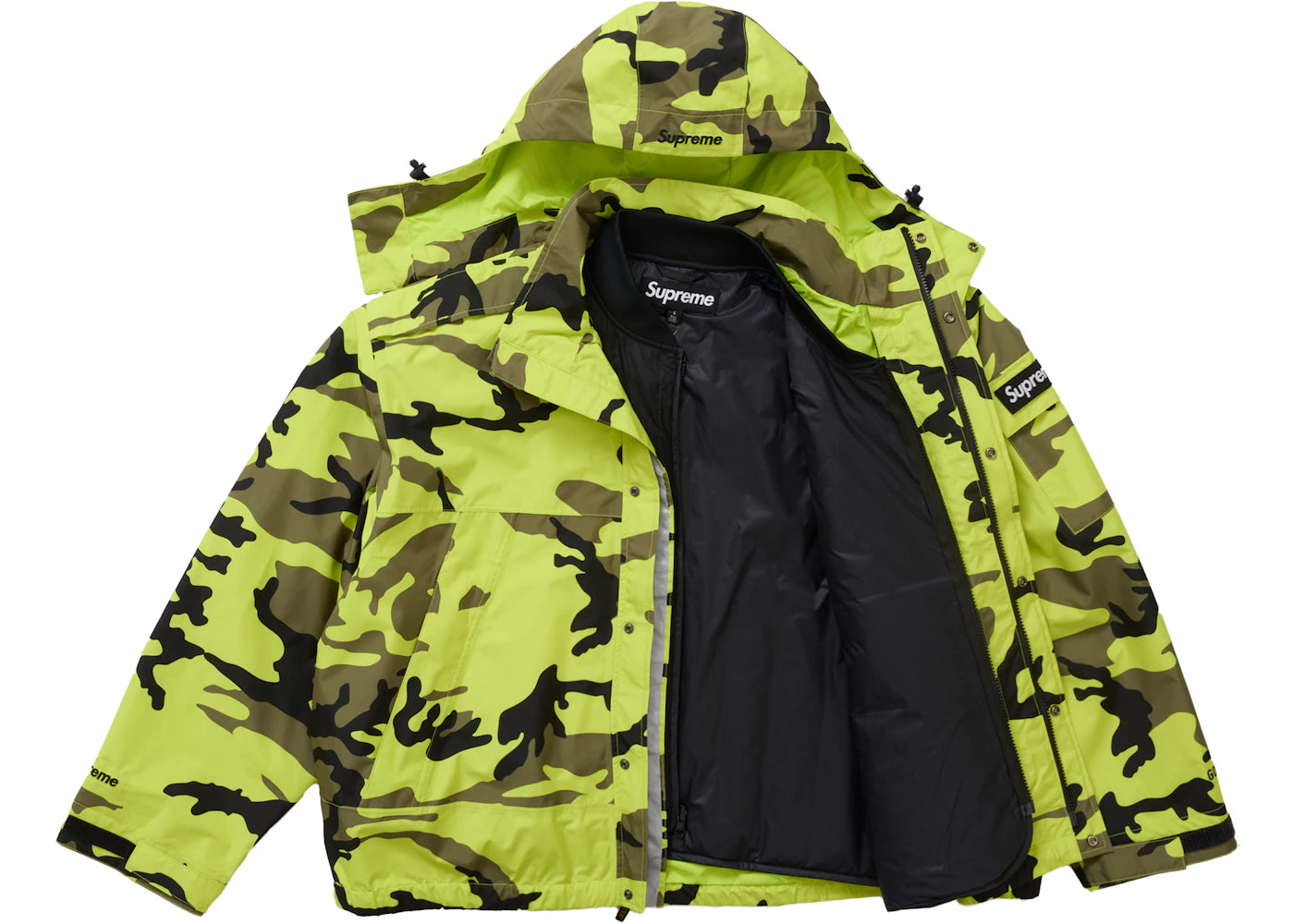 Supreme 2-in-1 GORE-TEX Shell + Quilted Liner Vest Fluorescent Camo - vue secondaire B