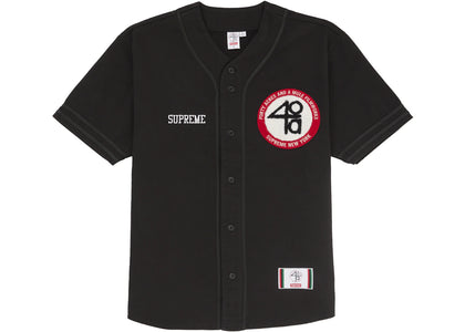 Supreme 40 Acres Twill Baseball Jersey Black - authentic Supreme apparel