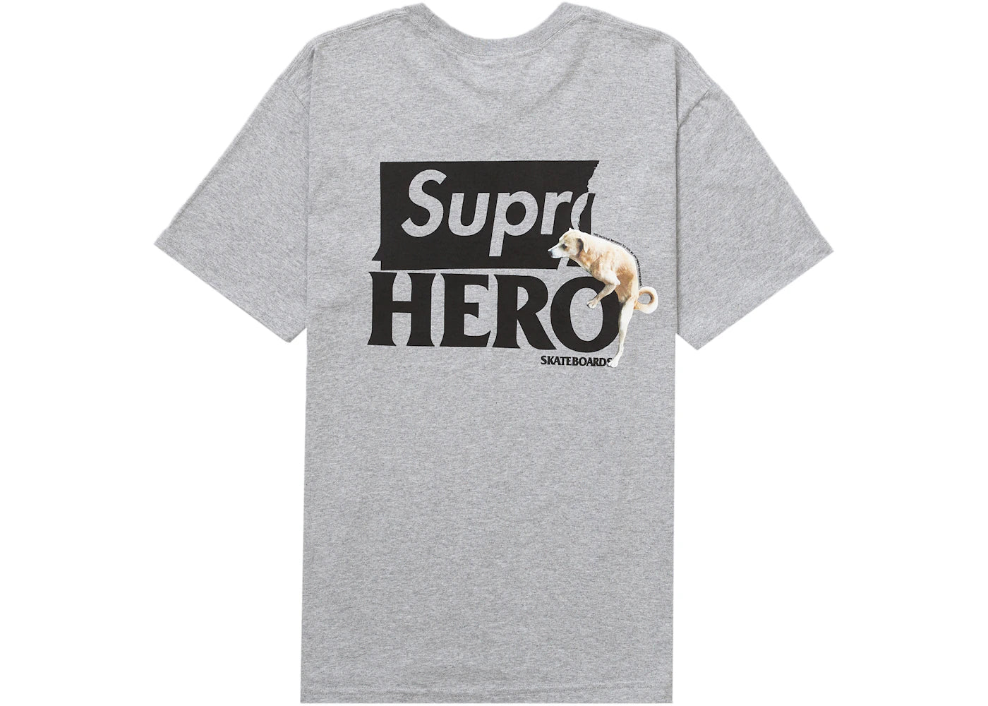 Supreme ANTIHERO Dog Tee Heather Grey - vue 360