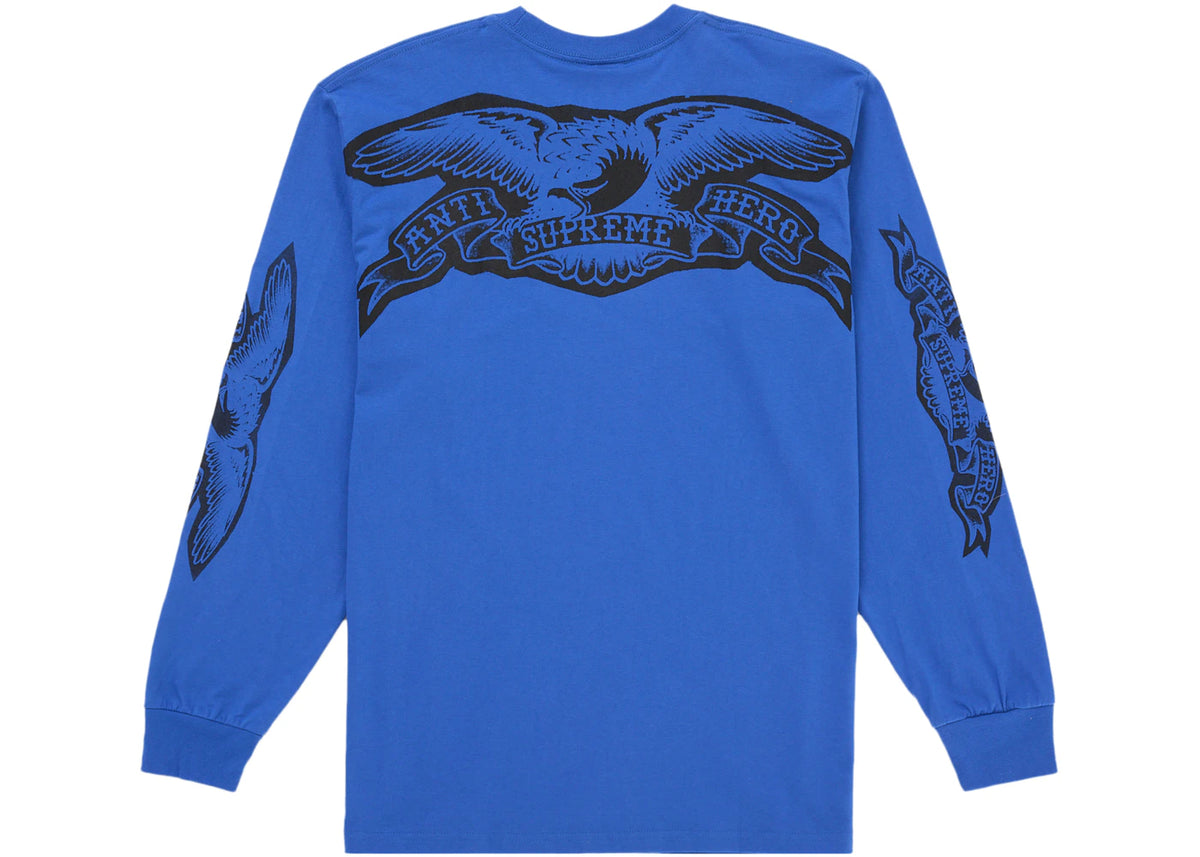 Supreme ANTIHERO Eagle L/S Tee Blue - vue 360