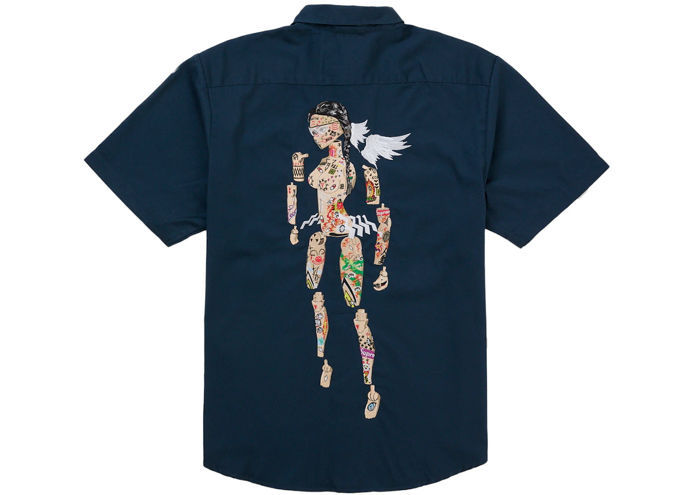Supreme AOI Cyborg S/S Work Shirt Blue - vue secondaire B