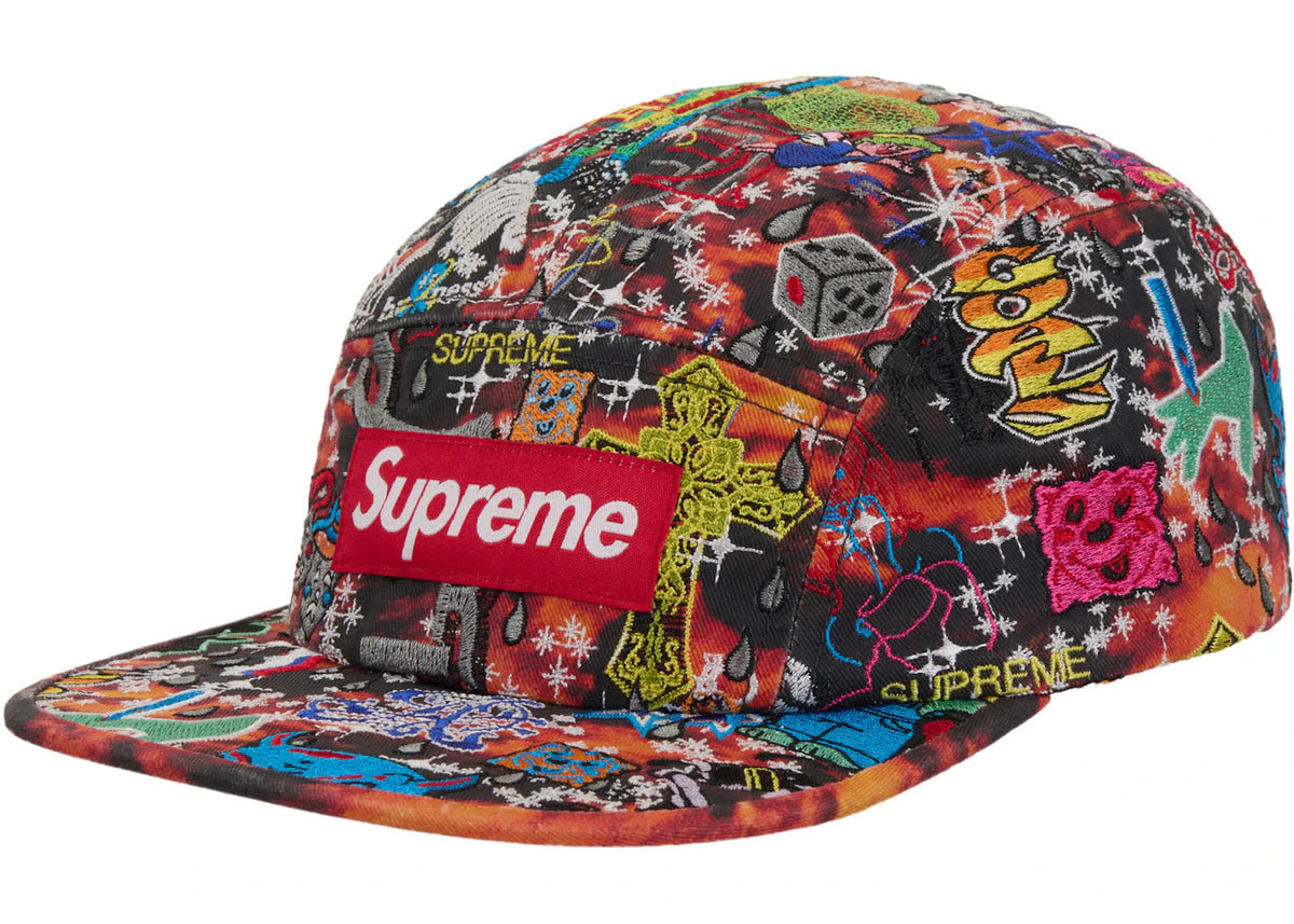 Supreme AOI Embroidered Camp Cap Red - vue 360