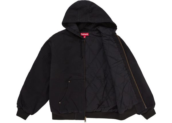 Supreme AOI Embroidered Hooded Work Jacket Black