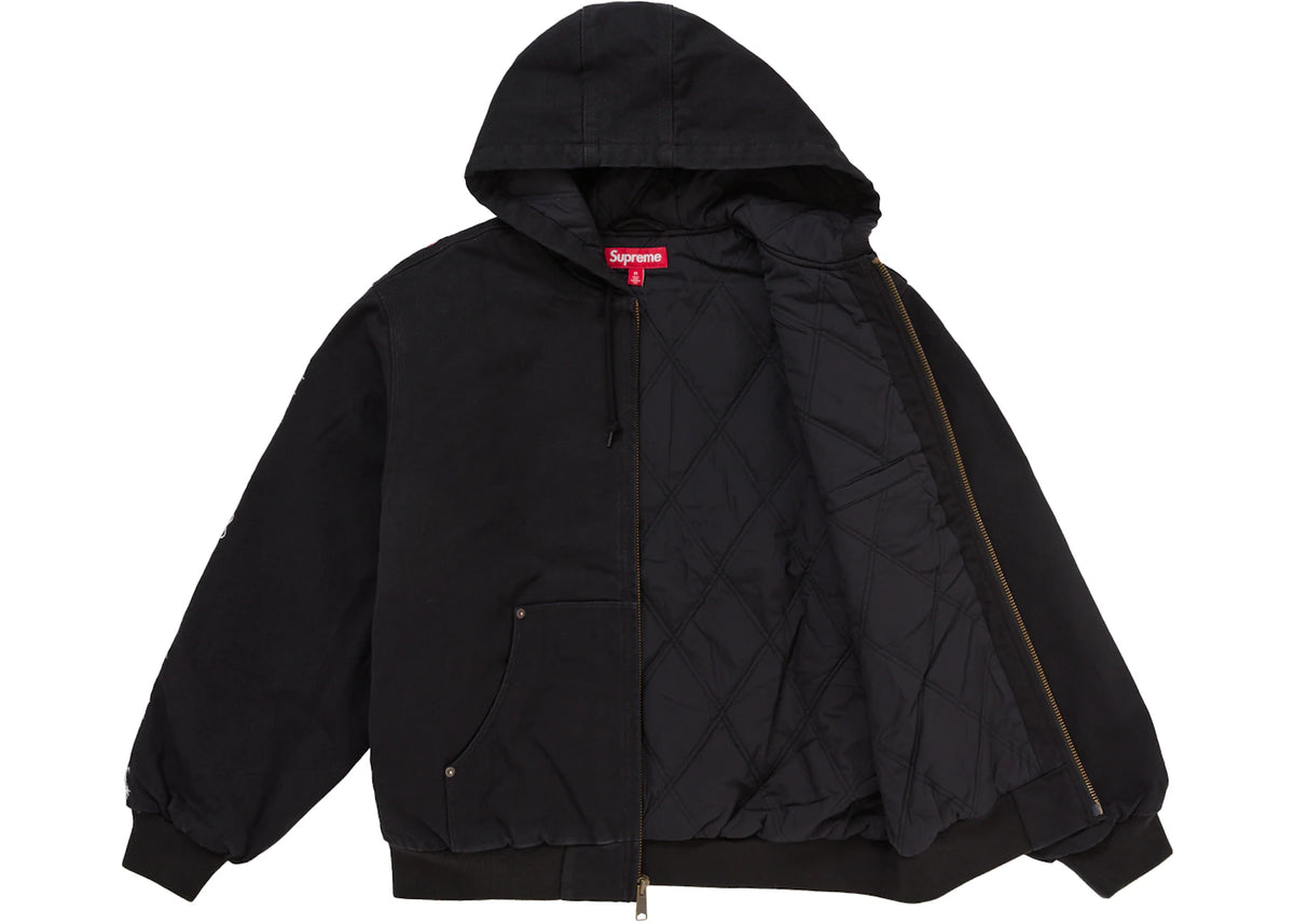 Supreme AOI bestickte Kapuzen-Arbeitsjacke Schwarz - vue secondaire B