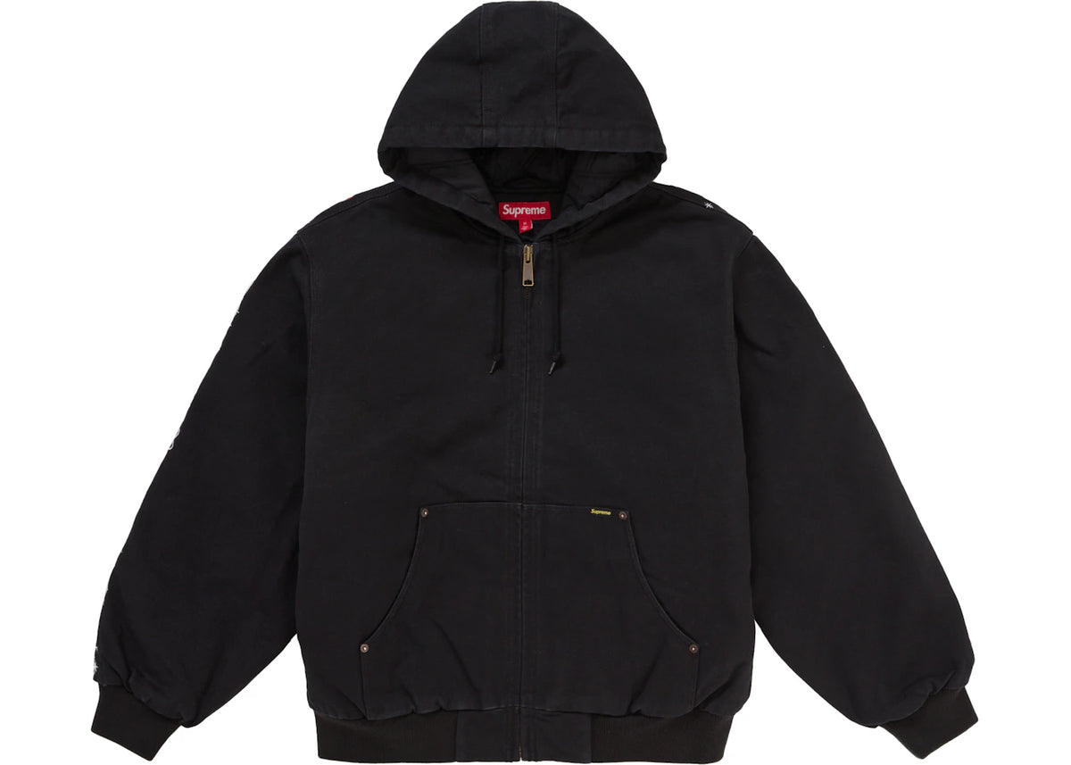 Supreme AOI bestickte Kapuzen-Arbeitsjacke Schwarz - vue secondaire A