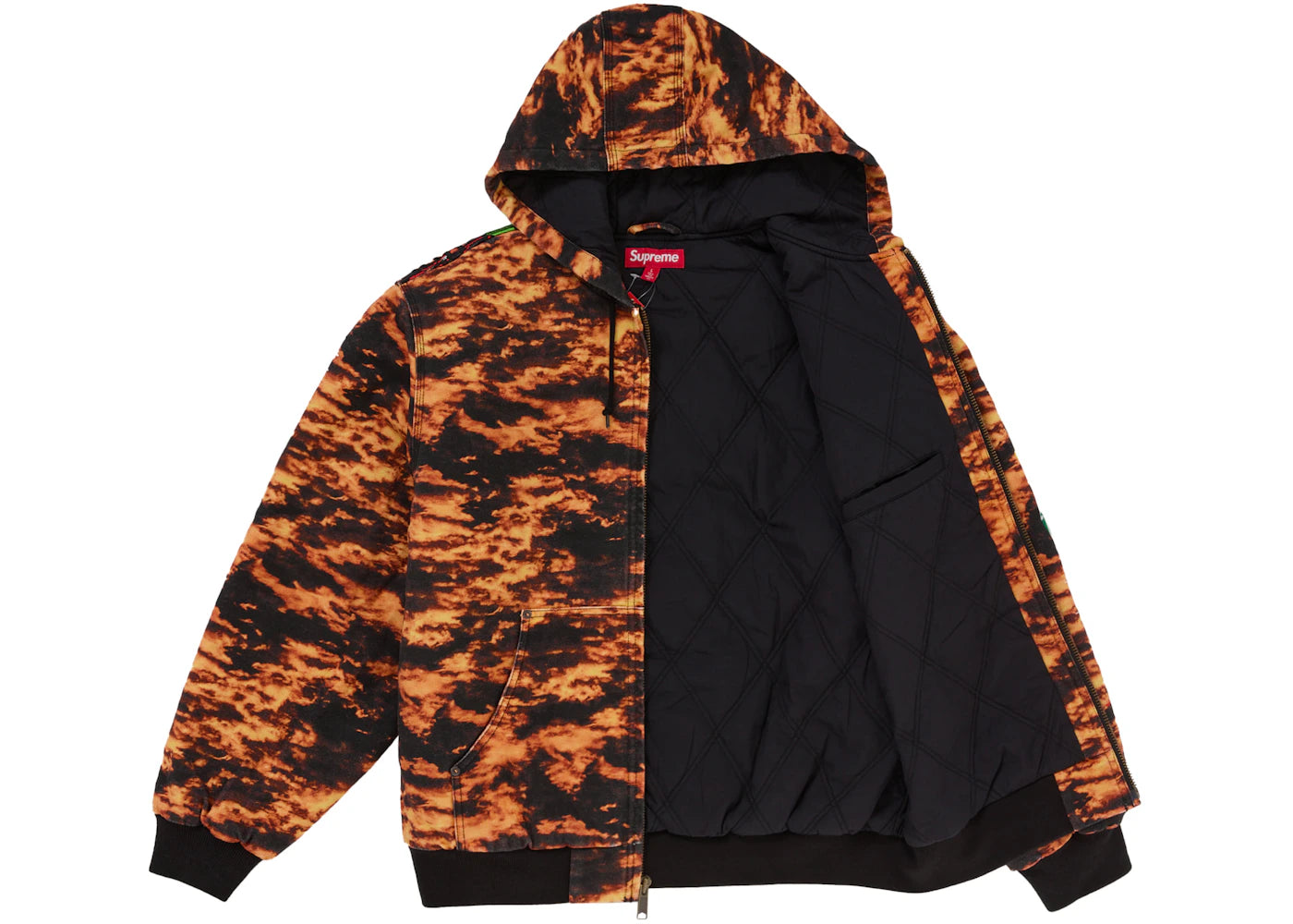 Supreme AOI Embroidered Hooded Work Jacket Flames - vue secondaire B