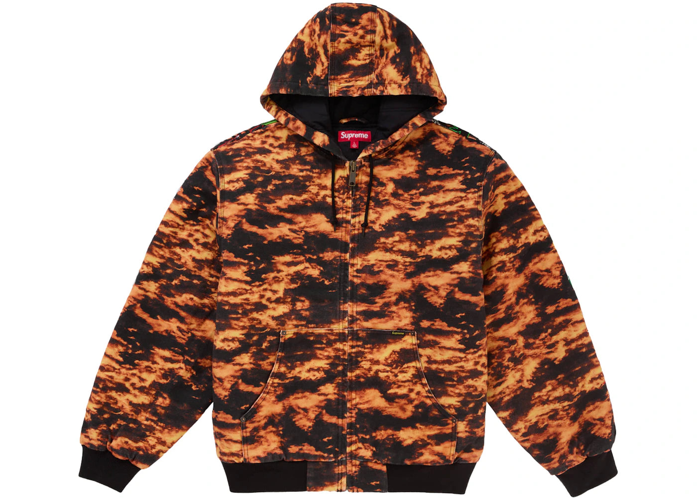 Supreme AOI Embroidered Hooded Work Jacket Flames - vue secondaire A