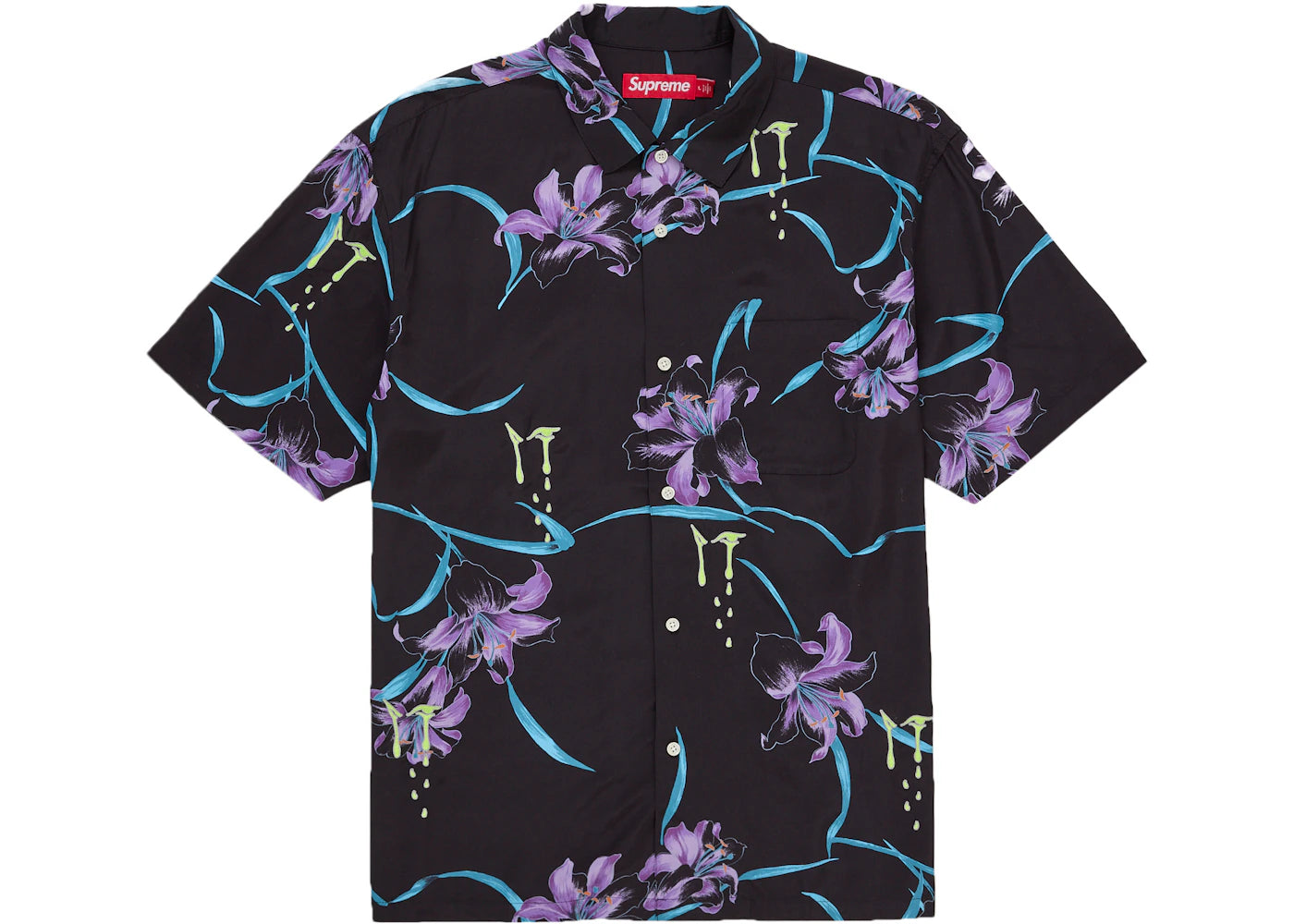 Supreme AOI Lilies S/S Shirt Black - vue 360