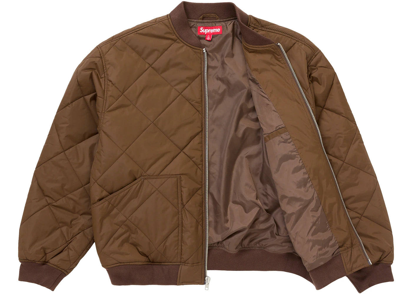 Supreme AOI Quilted Work Jacket Brown - vue secondaire A