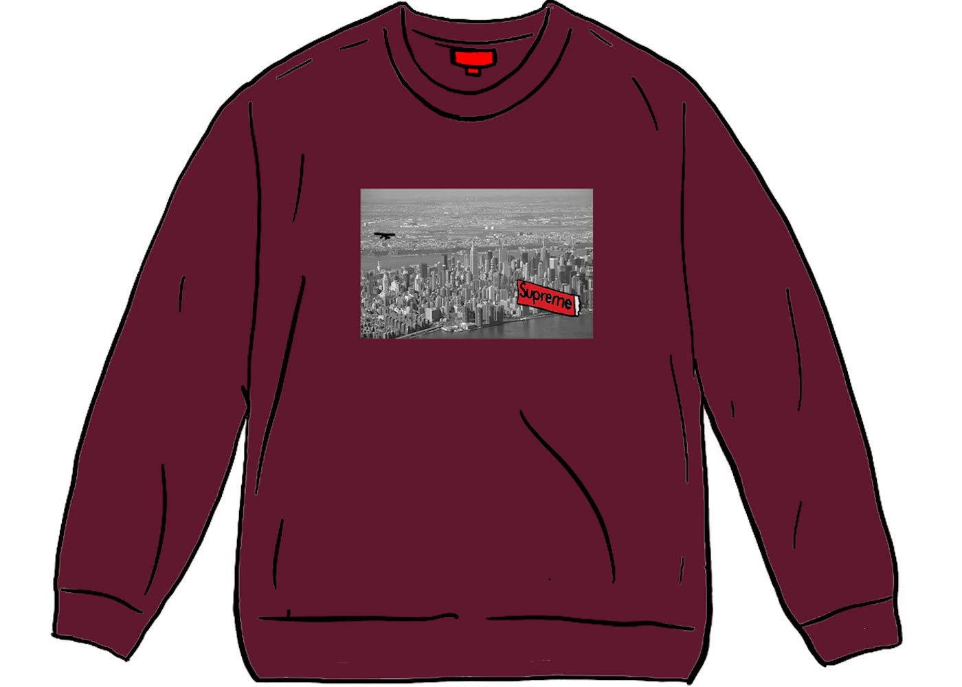Supreme Aerial Crewneck Burgundy - vue secondaire A
