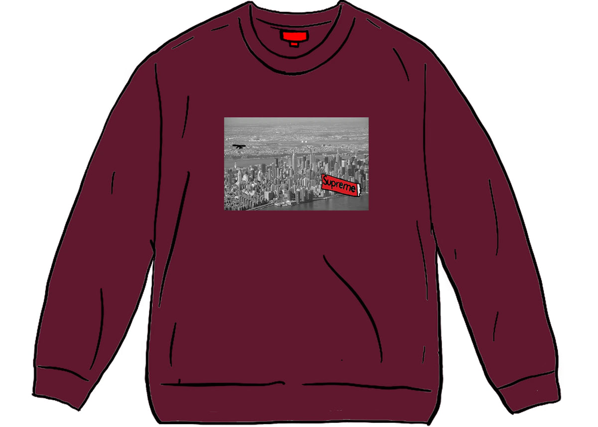 Supreme Aerial Crewneck Burgundy - vue 360