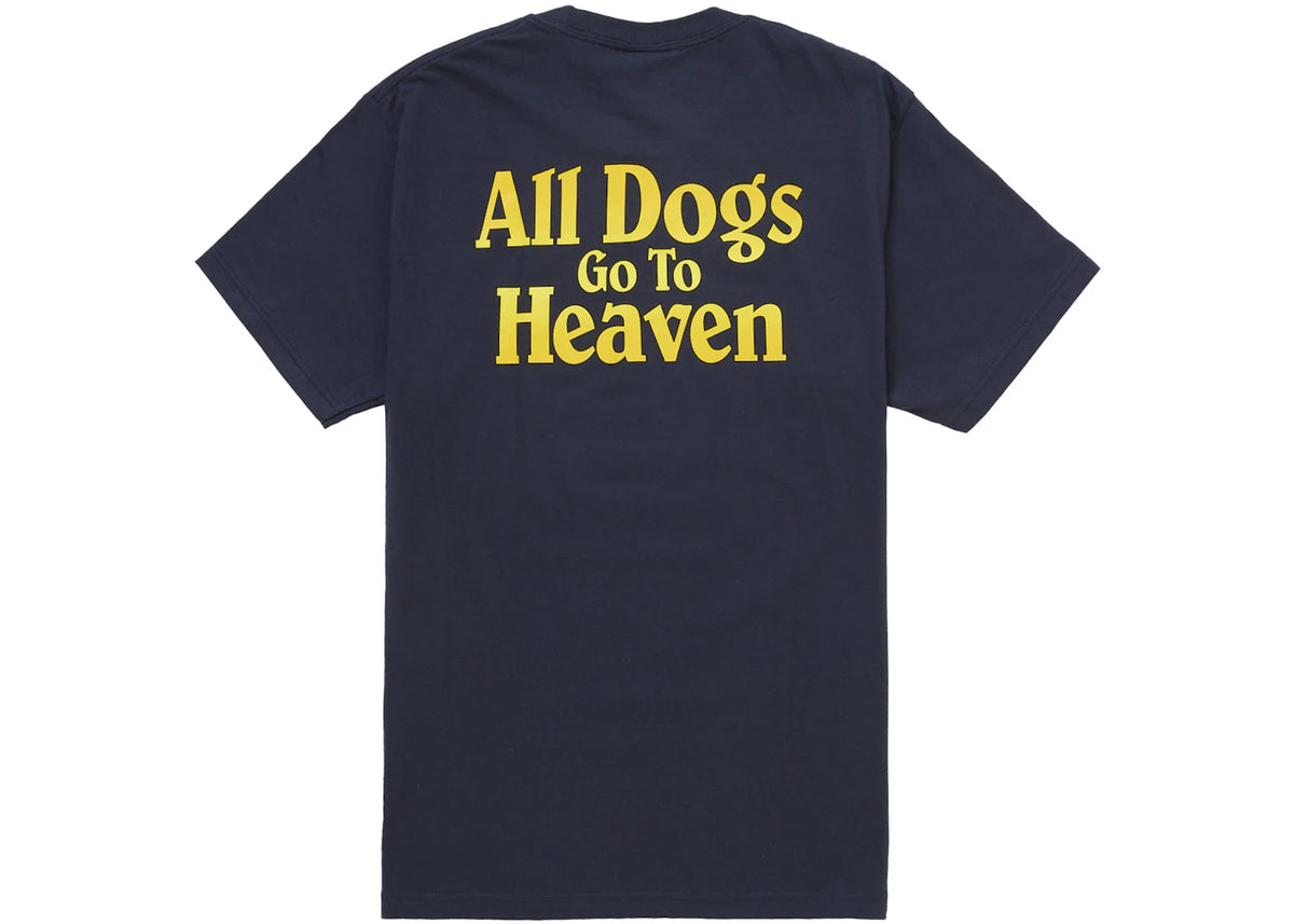 Supreme All Dogs Go To Heaven Tee Navy - vue secondaire B