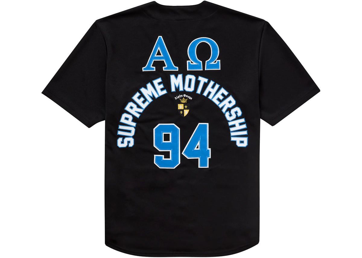 Supreme Alpha Omega Baseball Jersey Black - vue secondaire B