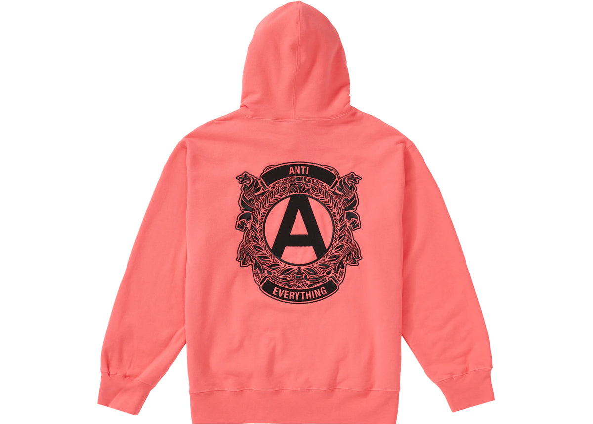 Supreme Anti Hooded Sweatshirt Bright Coral - vue secondaire A