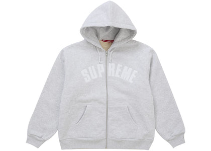Supreme Arc Thermal Lined Zip Up Hooded Sweatshirt Ash Grey - authentic Supreme apparel