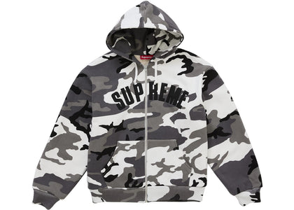 Supreme Arc Thermal Lined Zip Up Hooded Sweatshirt Snow Camo - authentic Supreme apparel
