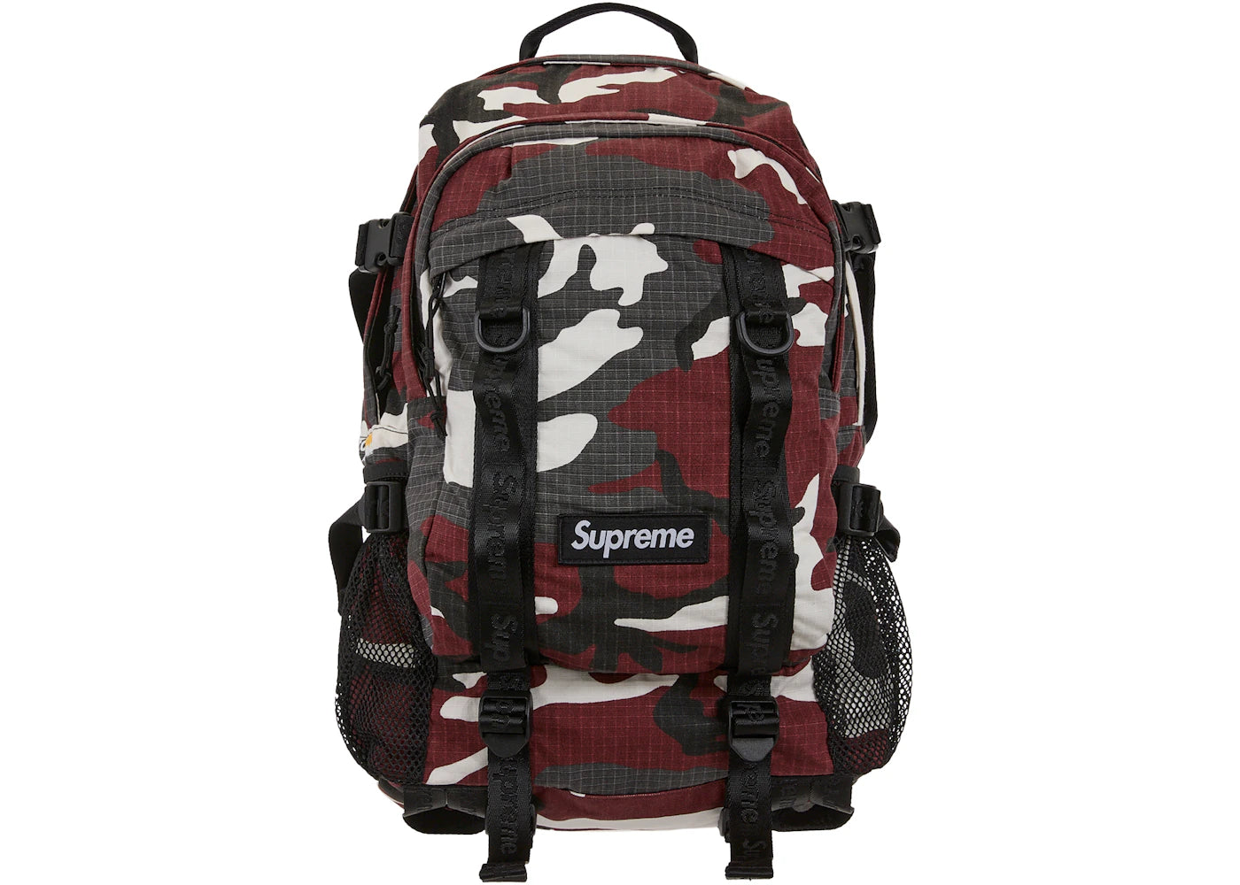 Supreme Logo Backpack (SS26) Red Camo - vue 360