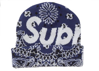 Supreme Bandana Mütze mit großem Logo, blau