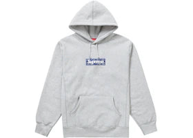 Supreme Bandana Box Logo Hooded Sweatshirt Heather Grey