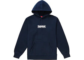 Supreme Bandana Box Logo Hooded Sweatshirt Navy - vue 360