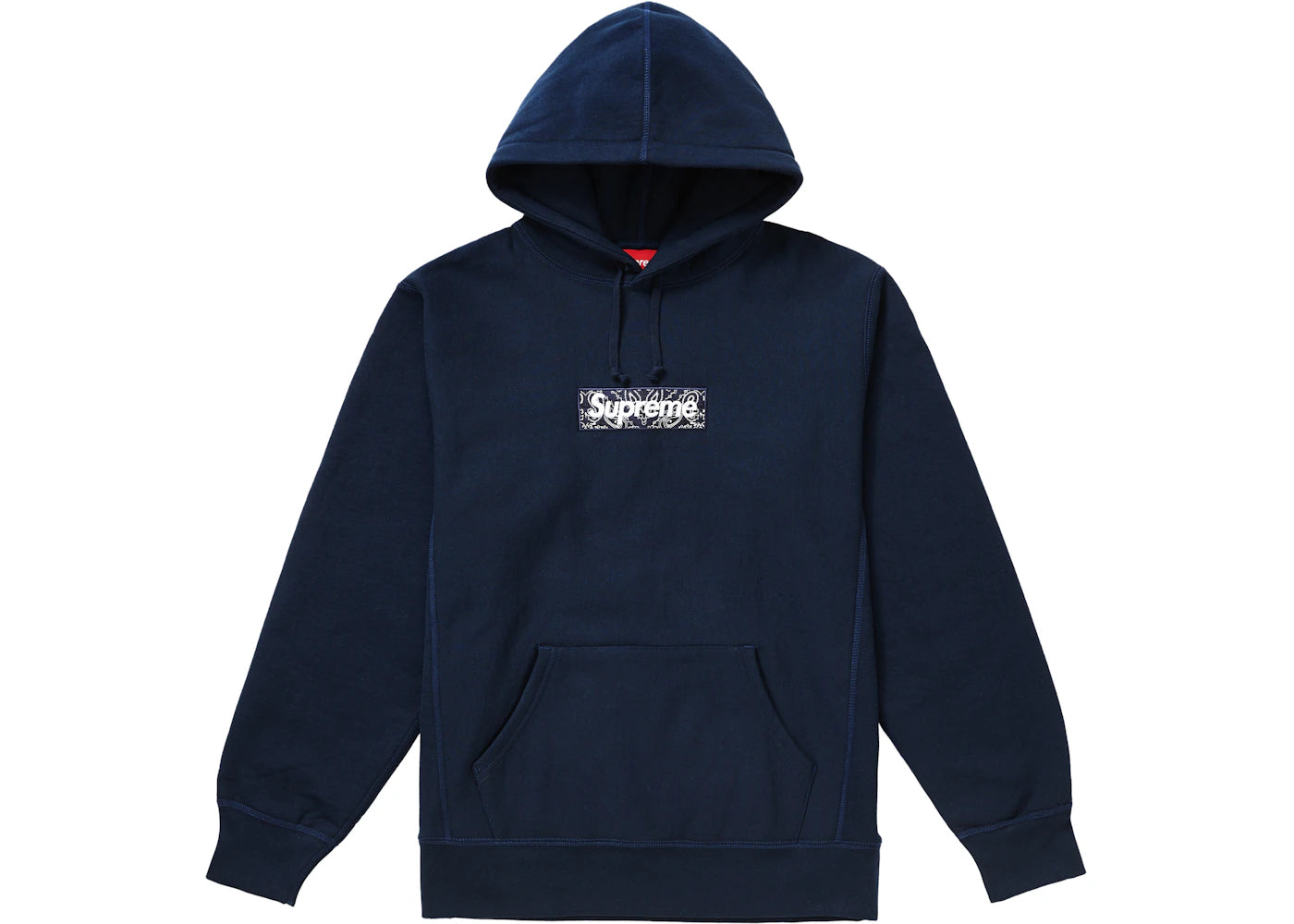 Supreme Bandana Box Logo Hooded Sweatshirt Navy - vue secondaire A
