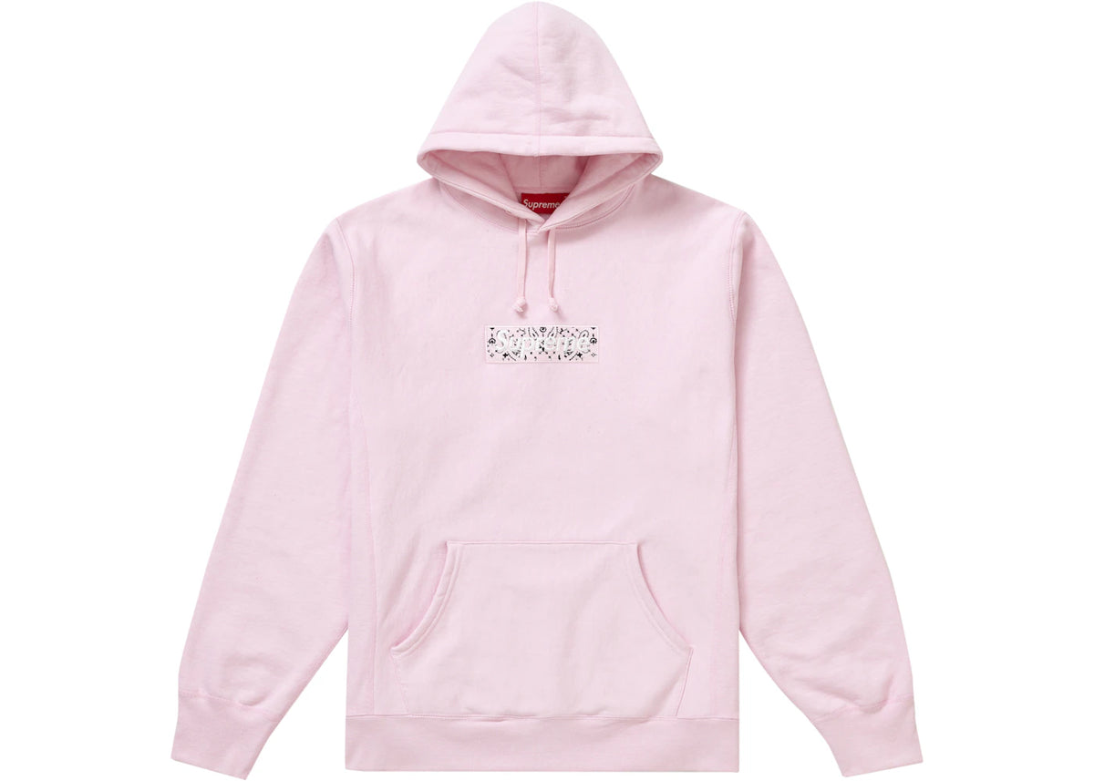 Supreme Bandana Box Logo Hooded Sweatshirt Pink - vue 360