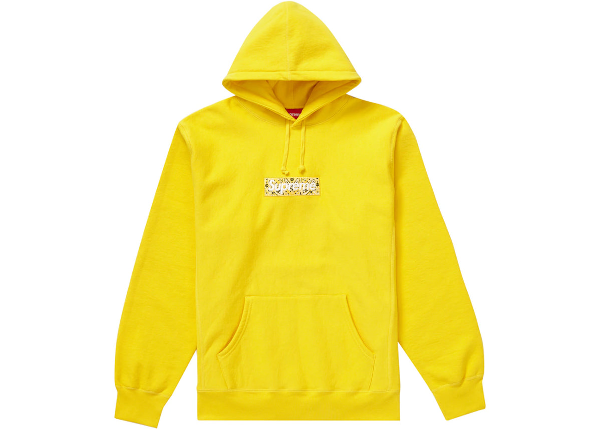 Supreme Bandana Box Logo Hooded Sweatshirt Yellow - vue 360