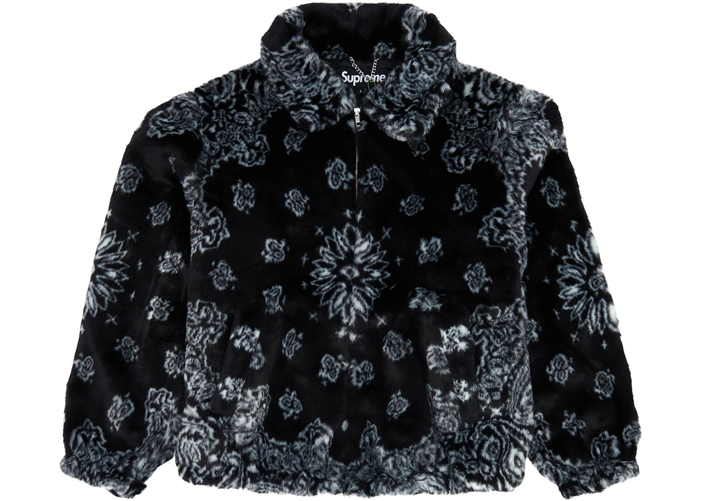 Supreme Bandana Faux Fur Bomber Jacket Black - vue secondaire A