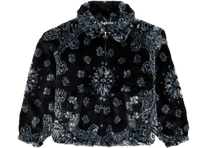Supreme Bandana Faux Fur Bomber Jacket Black - apparel view 2