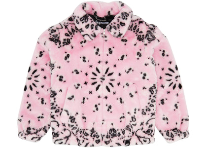 Supreme Bandana Faux Fur Bomber Jacket Pink - apparel view 2