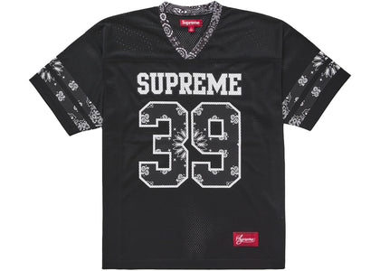 Supreme Bandana Football Jersey Black - authentic Supreme apparel