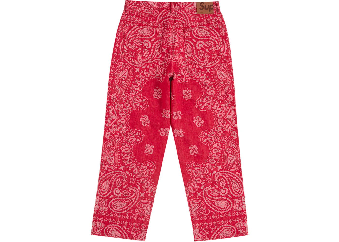 Supreme Bandana Jacquard Baggy Jean Red - vue secondaire B