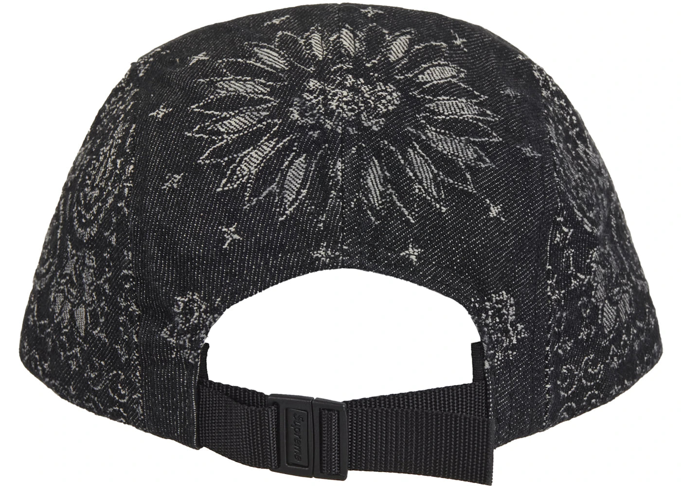 Supreme Bandana Jacquard Denim Camp Cap Black - vue secondaire A