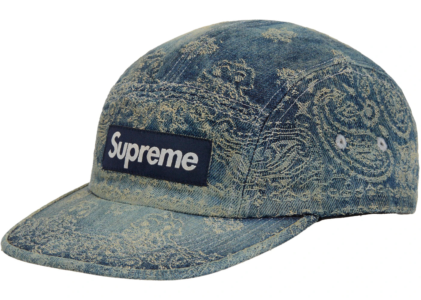 Supreme Bandana Jacquard Denim Camp Cap Blue - vue secondaire A