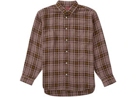 Supreme Basket Weave Plaid Shirt Brown