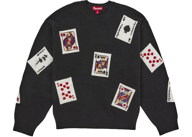 Supreme Beaded Cards Sweater Black