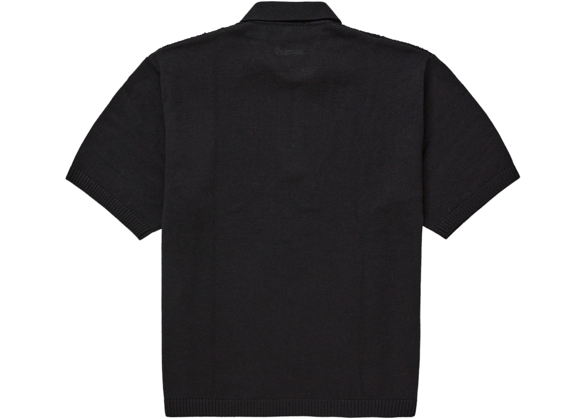 Supreme Beaded Zip Polo Black - vue secondaire B
