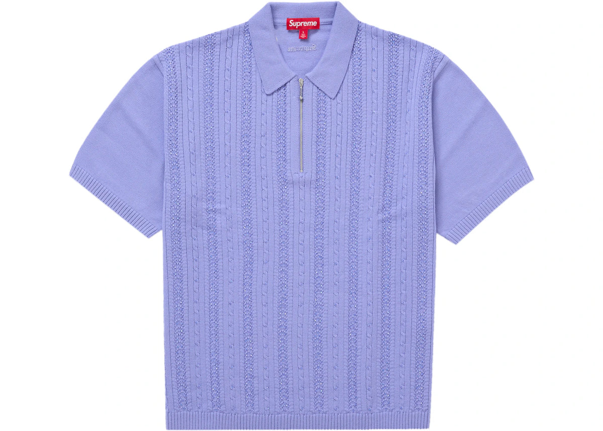 Supreme Beaded Zip Polo Purple - vue 360