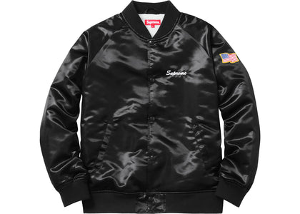 Supreme Betty Boop Satin Club Jacket Black - apparel view 2