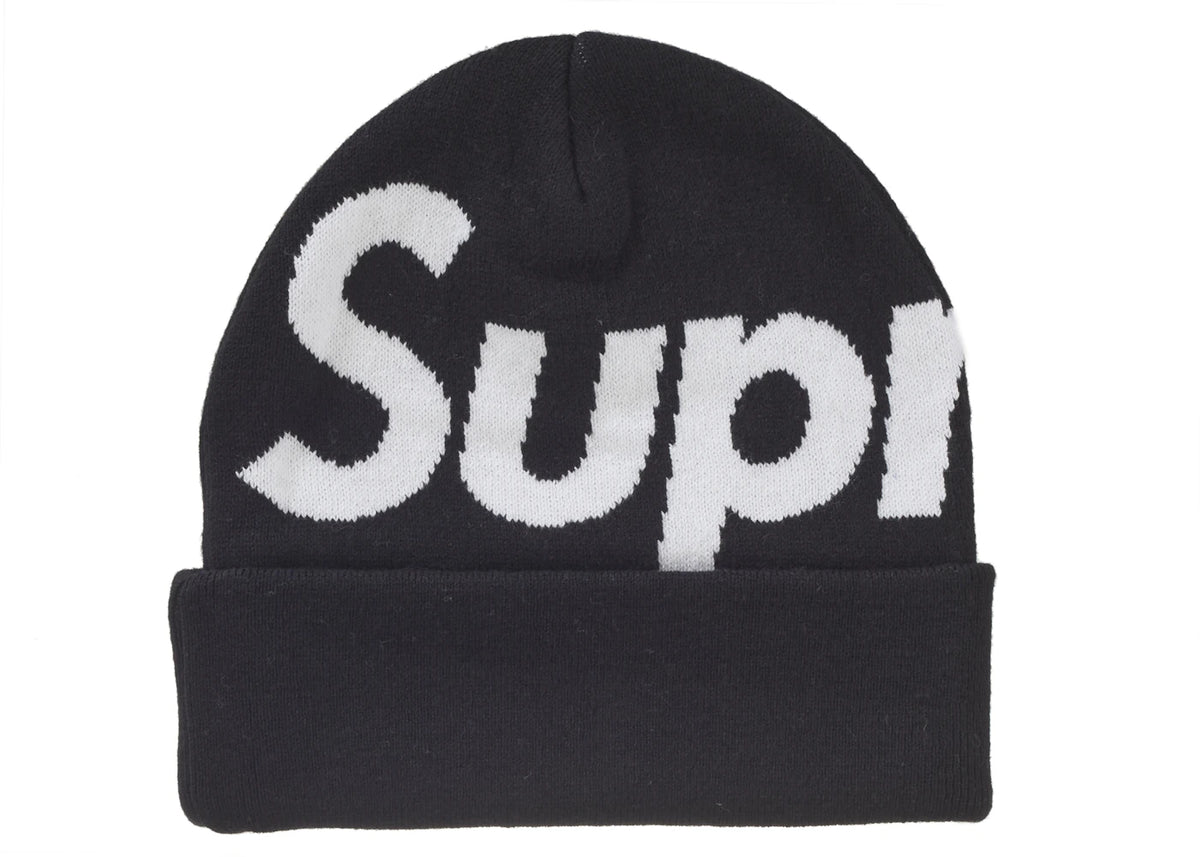 Supreme Big Logo Beanie (FW24) Black - vue 360