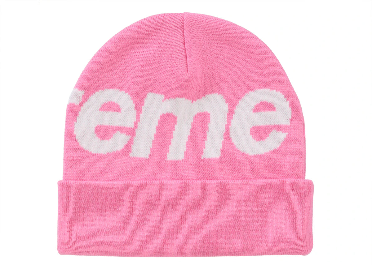 Supreme Big Logo Beanie (FW24) Pink - vue secondaire B