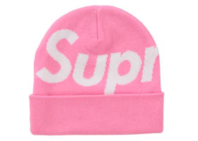 Supreme Big Logo Beanie (FW24) Pink - vue 360