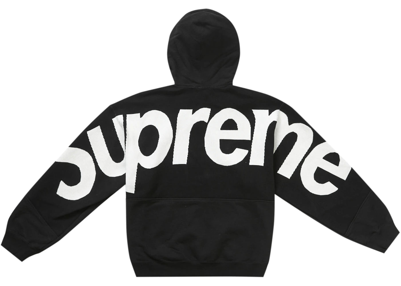 Supreme Big Logo Jacquard Hooded Sweatshirt Black - vue secondaire A